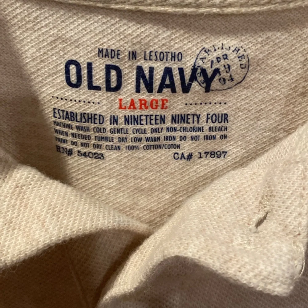 Old Navy Kids Cream Polo Shirt; Size Large